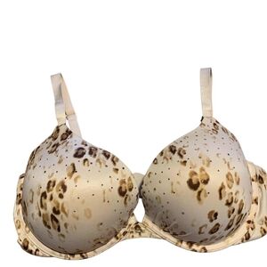 Victoria's Secret Cream and Brown Leopard Print Bra